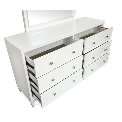 Springhouse Whisper White Double Drawer Dresser With Landscape Mirror