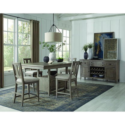 Paxton Place Dovetail Grey Upholstered Counter Chair Two Pack