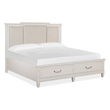 Egg Shell White With Slight Rub Through California King Panel Storage Bed