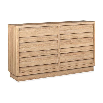 Brentwood Heights Provincial Brown Double Drawer Dresser With Portrait Mirror