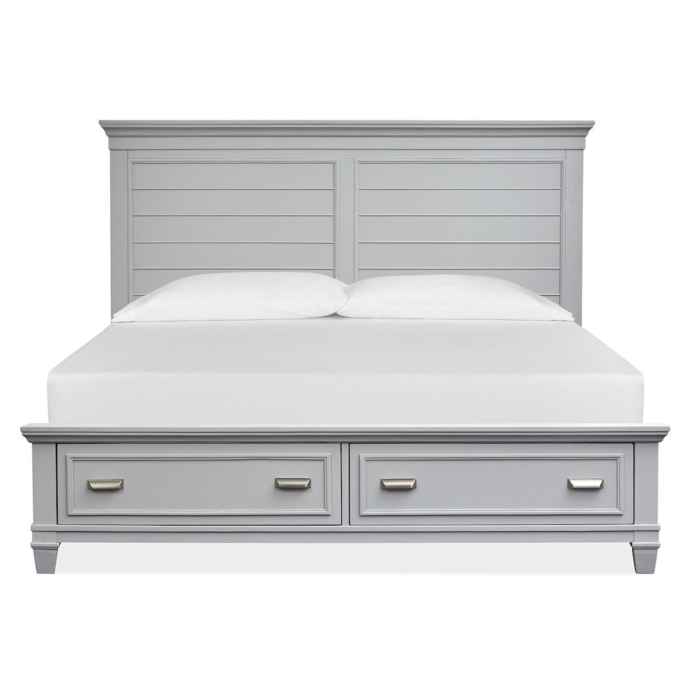 Charleston Harbor Gray King Grey Panel Storage Bed