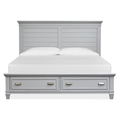 Charleston Harbor Gray King Grey Panel Storage Bed