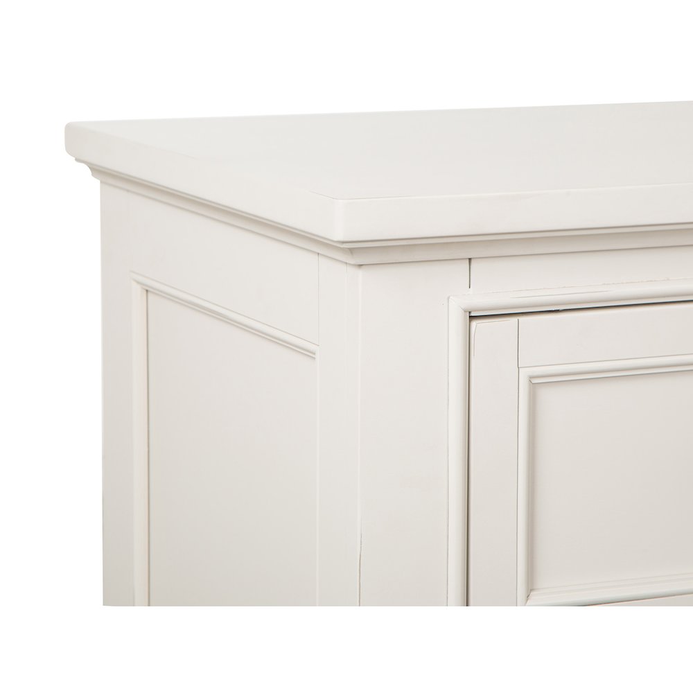 Egg Shell White With Slight Rub Through Drawer Dresser With Landscape Mirror