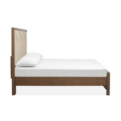 Callisto Bourbon Brown King Upholstered Panel Bed