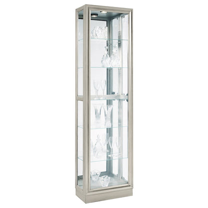 Pulaski Curios Platinum Silver Side Entry 5 Shelf Curio Cabinet