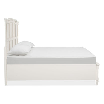 Egg Shell White With Slight Rub Through California King Panel Storage Bed