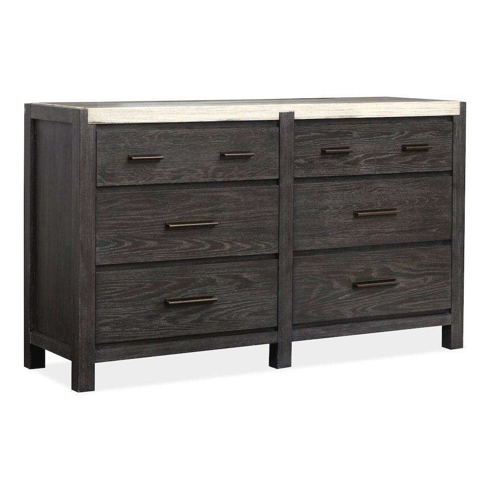 Plum Creek Ravenwood Black Drawer Dresser With Landscape Mirror