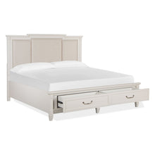 Egg Shell White With Slight Rub Through California King Panel Storage Bed