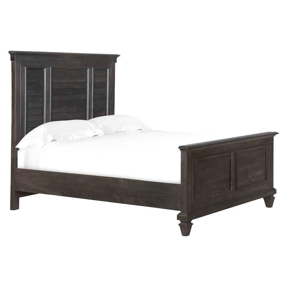 Calistoga Weathered Charcoal King Shutter Panel Bed