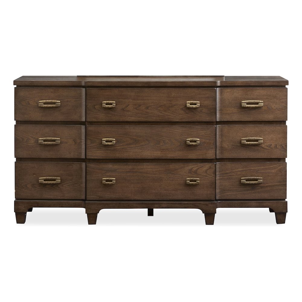 Sugar Mill Spiced Rum Drawer Dresser With Shaped Mirror