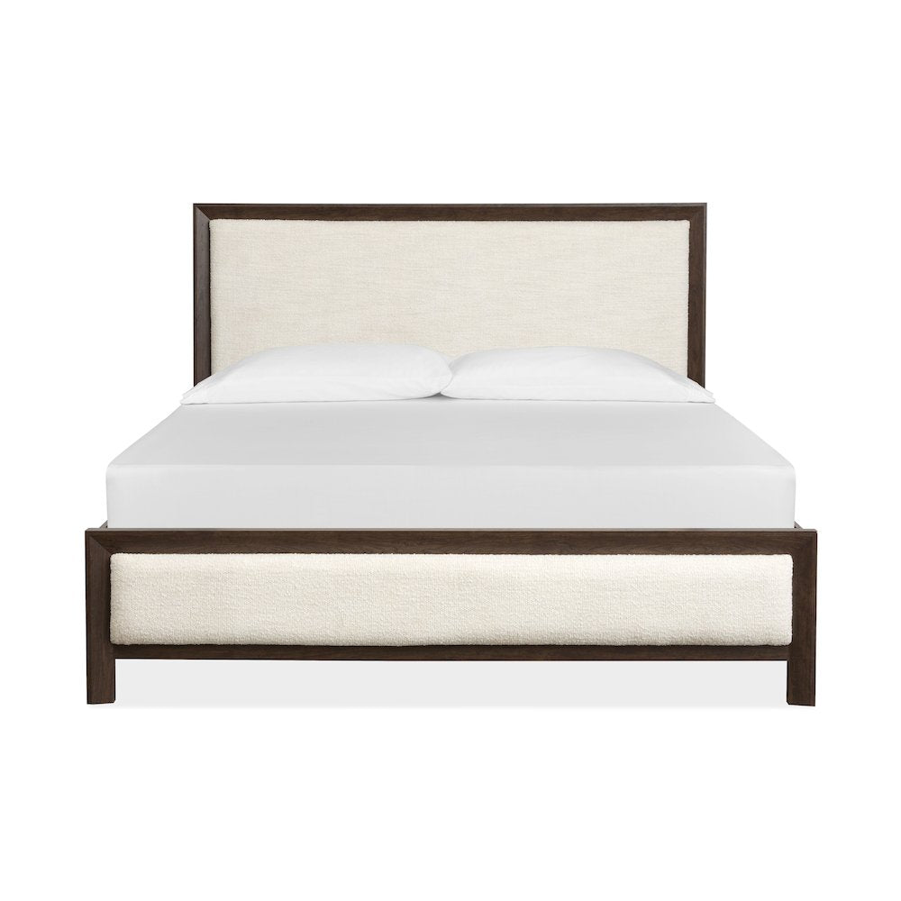 Llewellyn Columbian Walnut King Upholstered Panel Bed