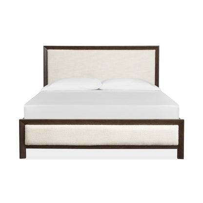 Llewellyn Columbian Walnut King Upholstered Panel Bed