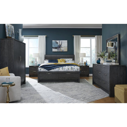 Kinsley Black Heron King Panel Storage Bed
