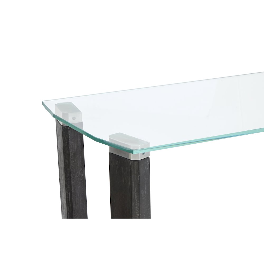 Wexler Black Truffle And Clear Glass Rectangular Cocktail Table