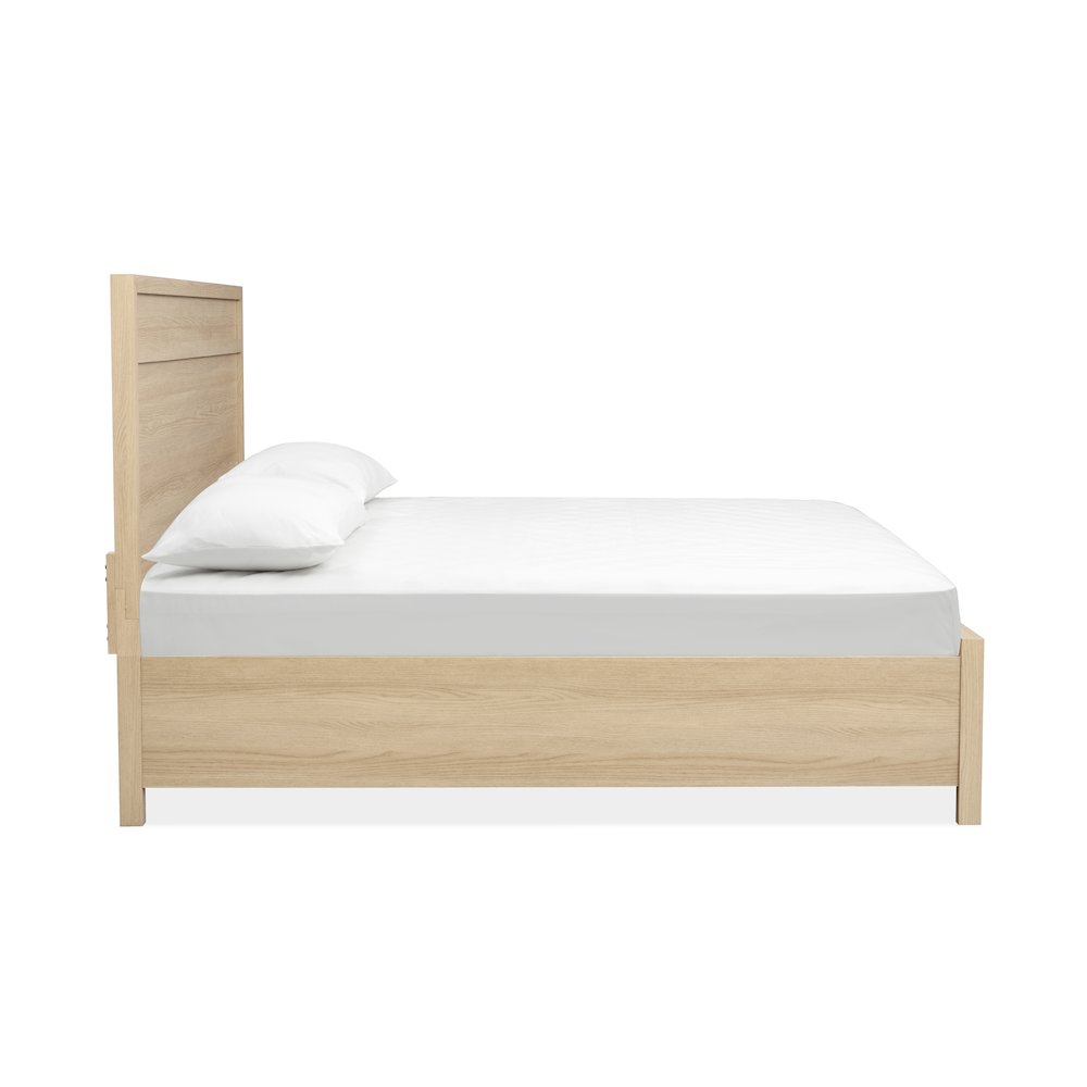 Merrifield Sandstone Beige King Panel Storage Bed