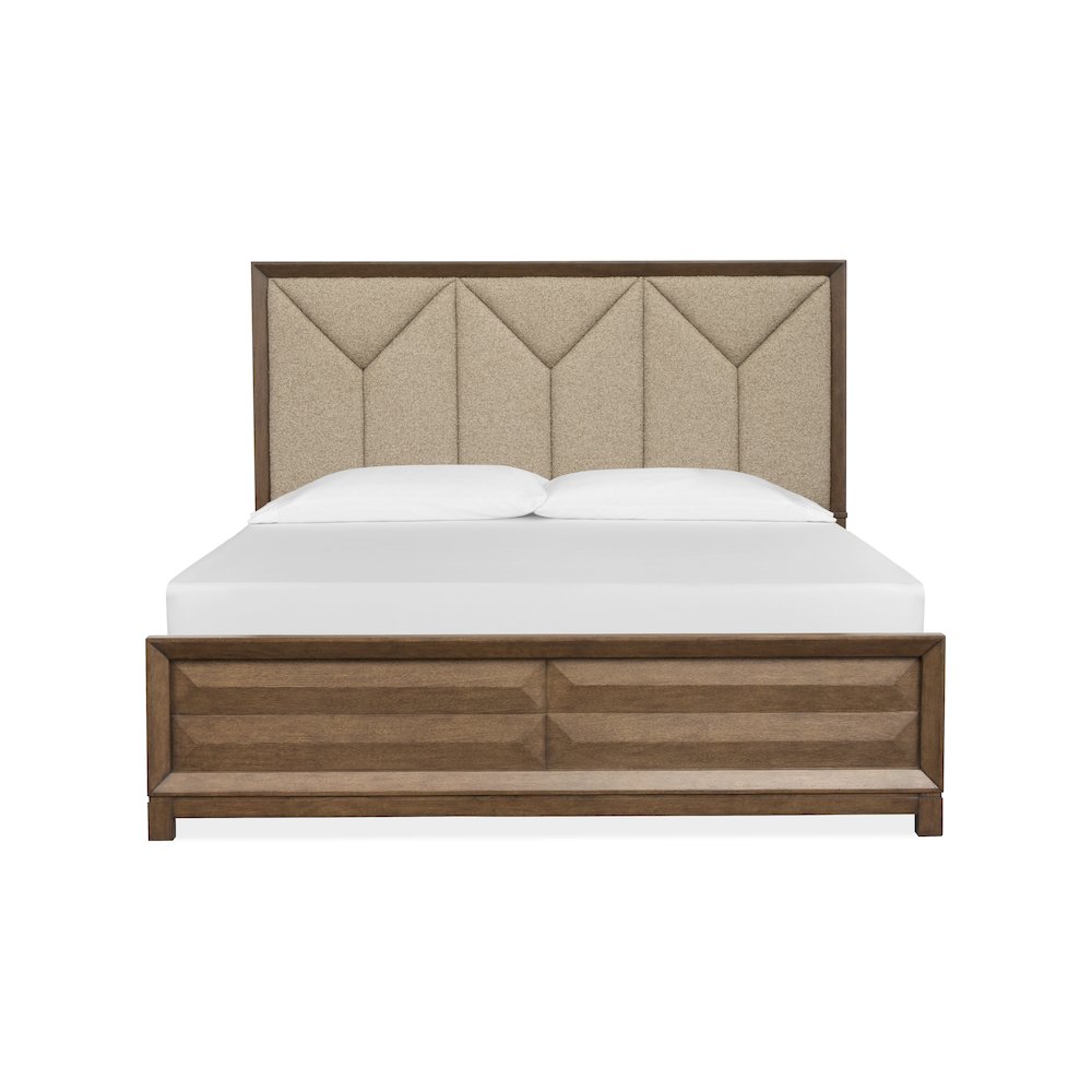 Callisto Bourbon Brown King Upholstered Panel Bed