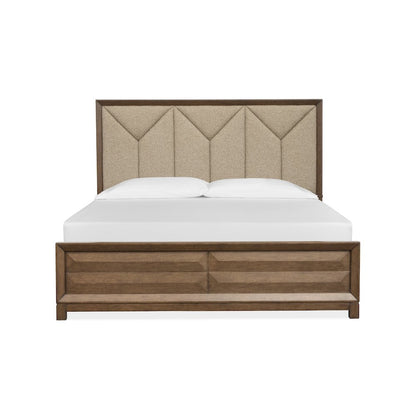 Callisto Bourbon Brown King Upholstered Panel Bed