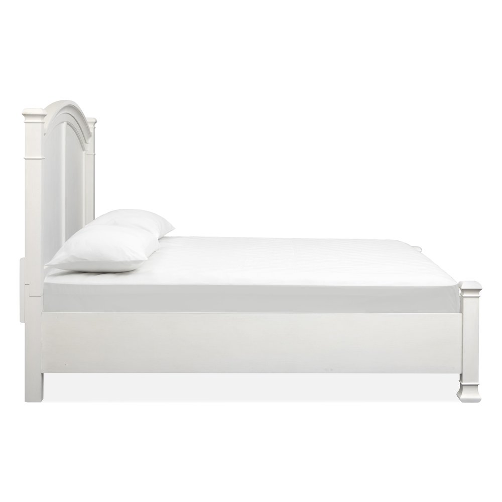 Kingston Whisper White And Cerused Nutmeg King Panel Bed