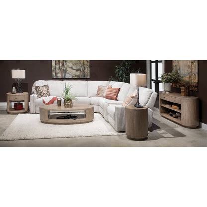 Sanford Chateau Brown Oval Cocktail Table With Casters