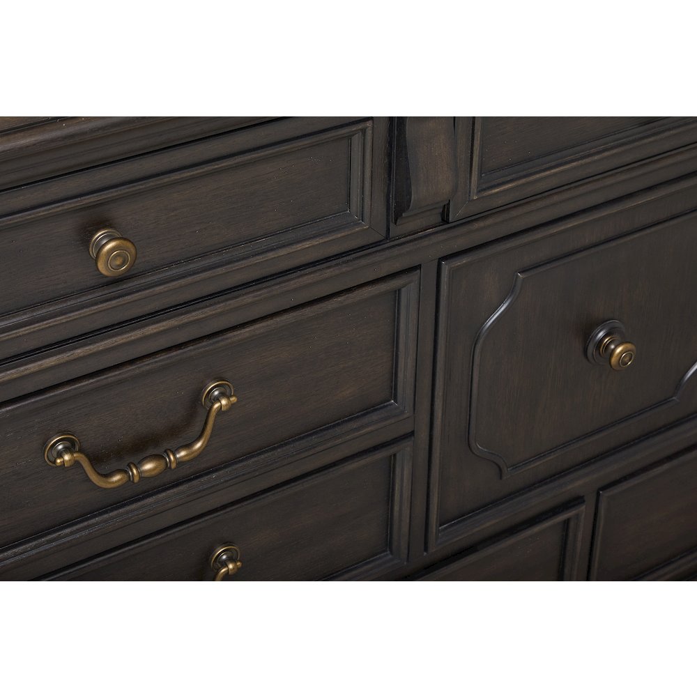 Pulaski Hickory Creek Brown Velvet 10 Drawer Dresser With Mirror