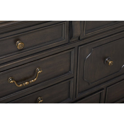 Pulaski Hickory Creek Brown Velvet 10 Drawer Dresser With Mirror