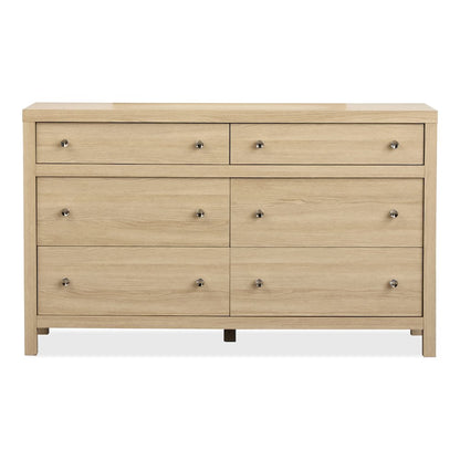 Merrifield Sandstone Beige Dresser With Portrait Mirror