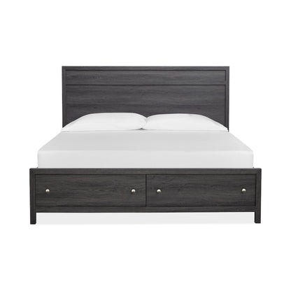 Merrifield Raisin Black King Panel Storage Bed