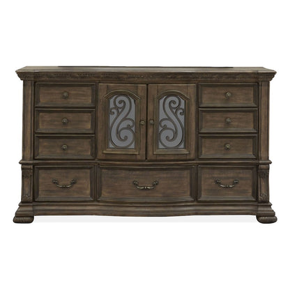 Durango Willadeene Brown Drawer Dresser With Shaped Mirror