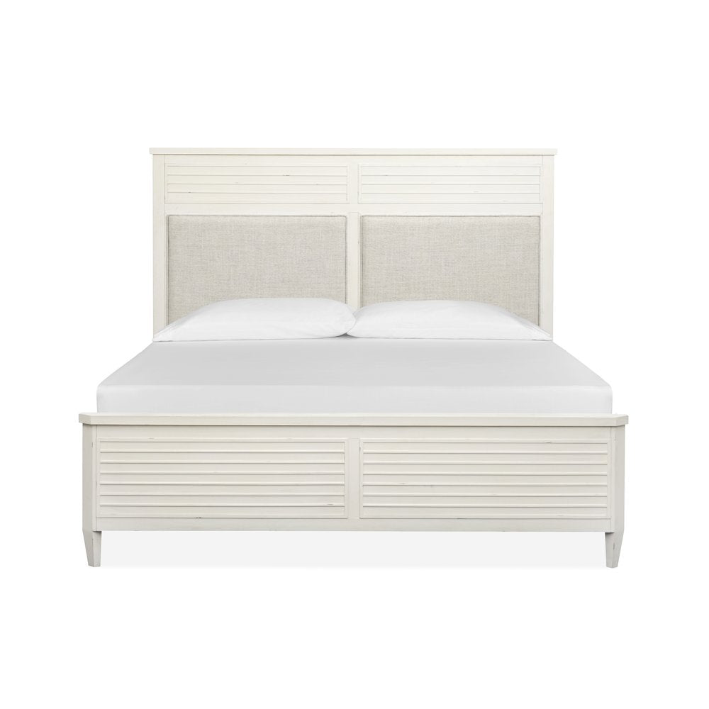 Echo Isles Sea Pearl And Driftwood King Upholstered Panel Bed