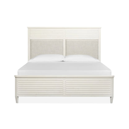 Echo Isles Sea Pearl And Driftwood King Upholstered Panel Bed