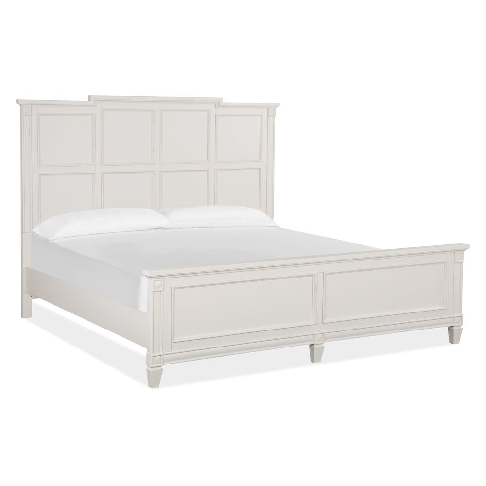 Willowbrook Egg Shell White With Slight Rub Through King Panel Bed