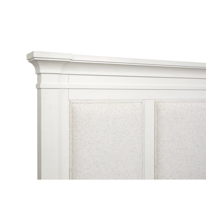 Kingston Whisper White And Cerused Nutmeg King Upholstered Panel Storage Bed