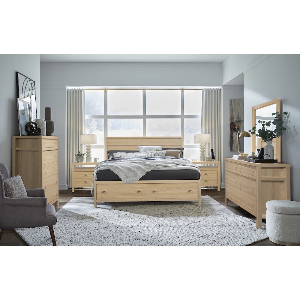 Merrifield Sandstone Beige King Panel Storage Bed