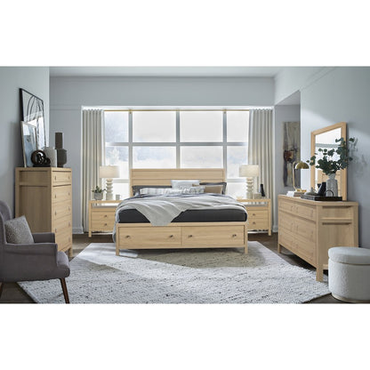 Merrifield Sandstone Beige King Panel Storage Bed