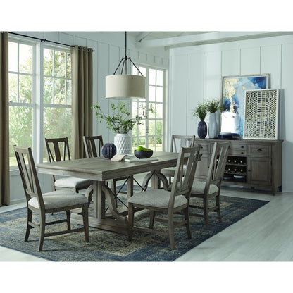 Paxton Place Dovetail Grey Extendable Trestle Dining Table