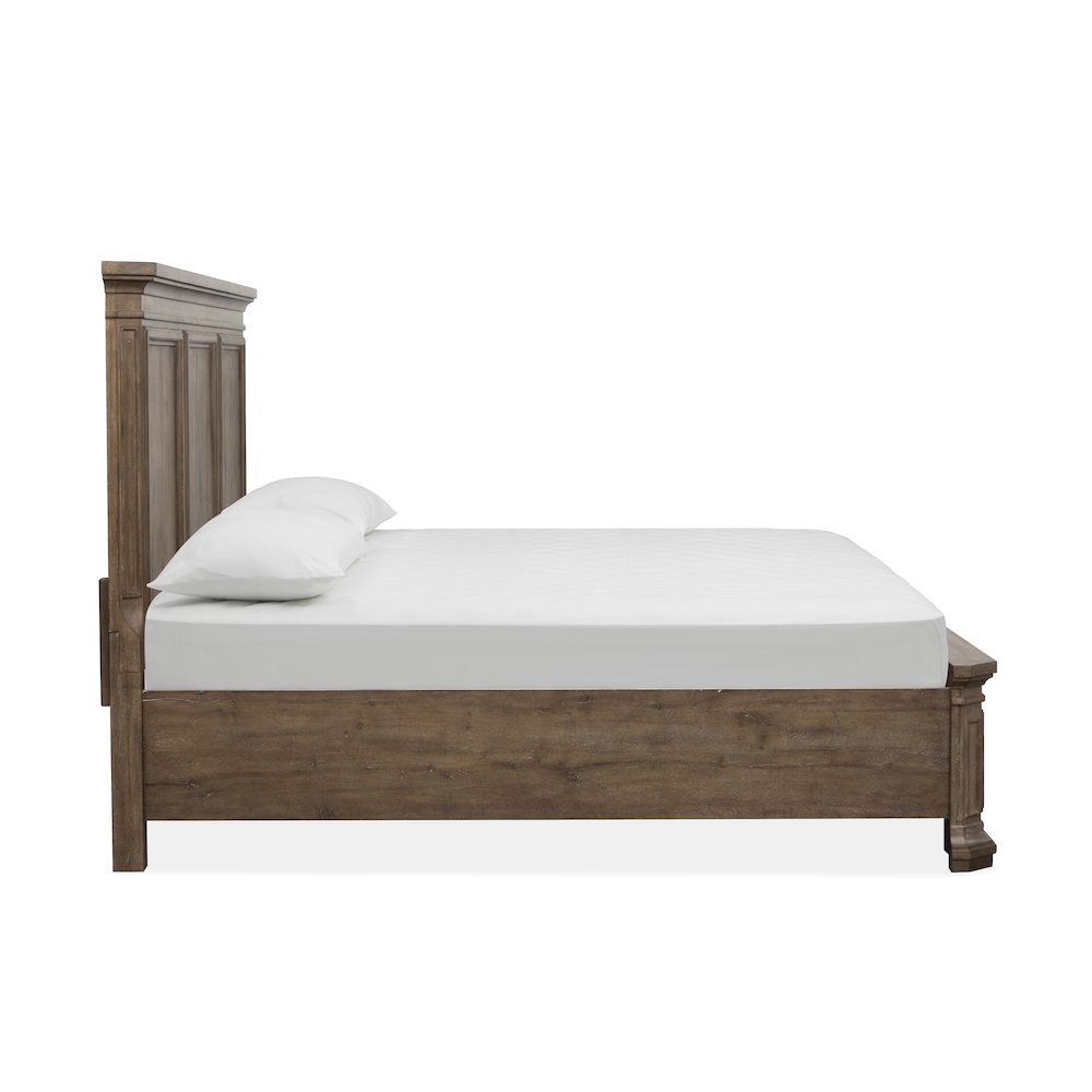 Adler Court Florentine Walnut King Panel Storage Bed