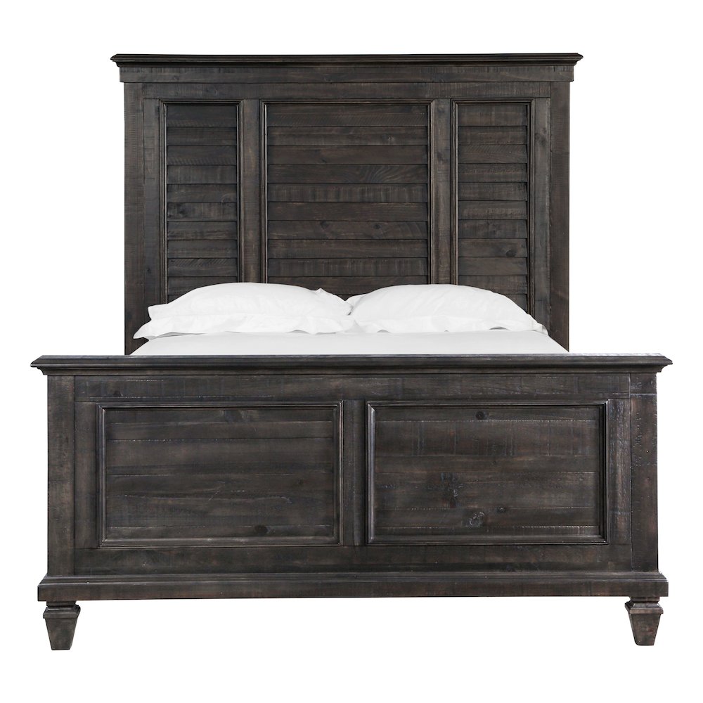Calistoga Weathered Charcoal King Shutter Panel Bed