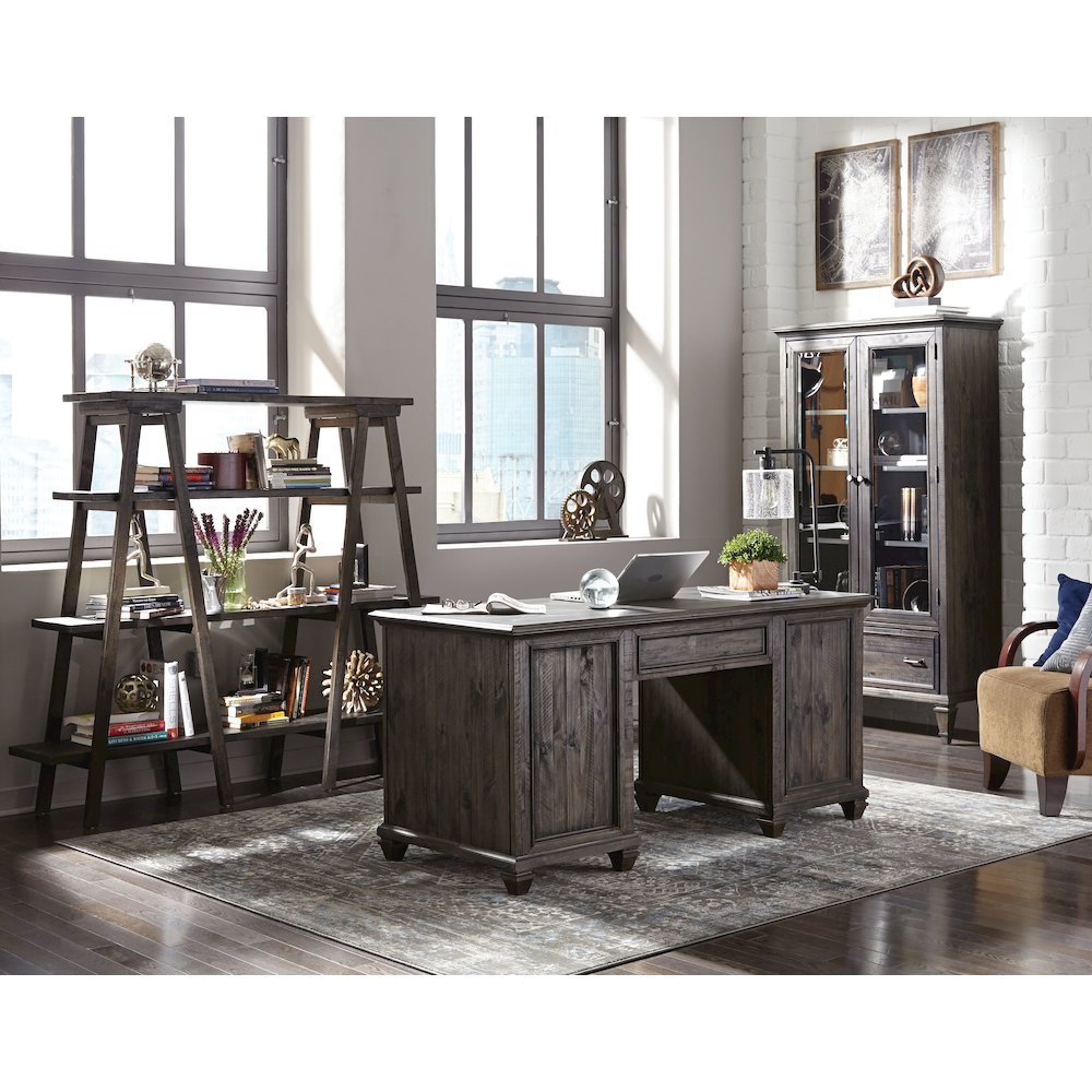 Sutton Place Weathered Charcoal Door Bookcase