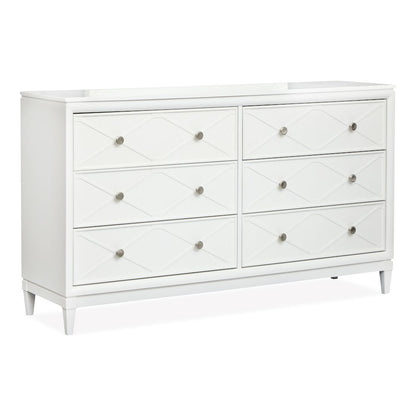 Springhouse Whisper White Double Drawer Dresser With Landscape Mirror