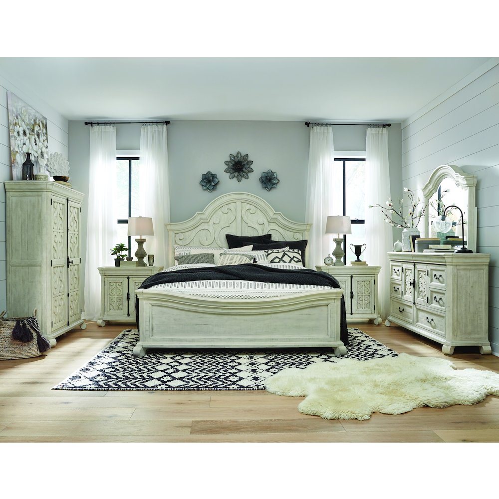 Bronwyn Alabaster King Shaped Panel Bed