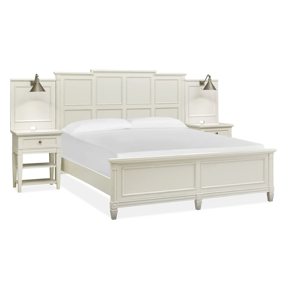 Willowbrook Egg Shell White With Slight Rub Through Queen Wall Panel Bed