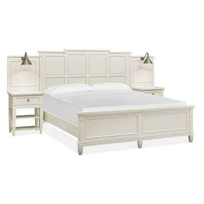 Willowbrook Egg Shell White With Slight Rub Through Queen Wall Panel Bed