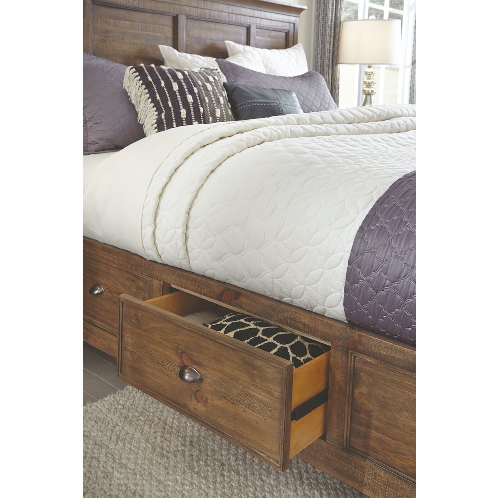 Bay Creek Toasted Nutmeg King Panel Storage Bed