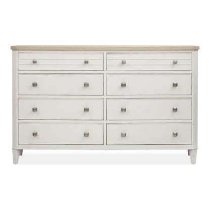 Echo Isles Sea Pearl And Driftwood Double Drawer Dresser With Landscape Mirror