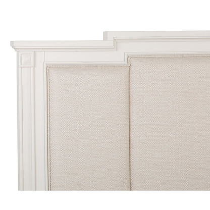 Egg Shell White With Slight Rub Through Queen Panel Upholstered Storage Bed