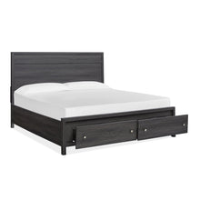 Merrifield Raisin Black King Panel Storage Bed