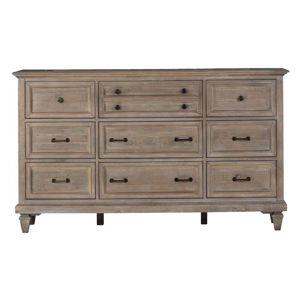 Lancaster Dovetail Grey Drawer Dresser With Landscape Mirror