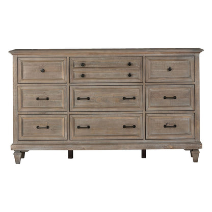 Lancaster Dovetail Grey Drawer Dresser With Landscape Mirror
