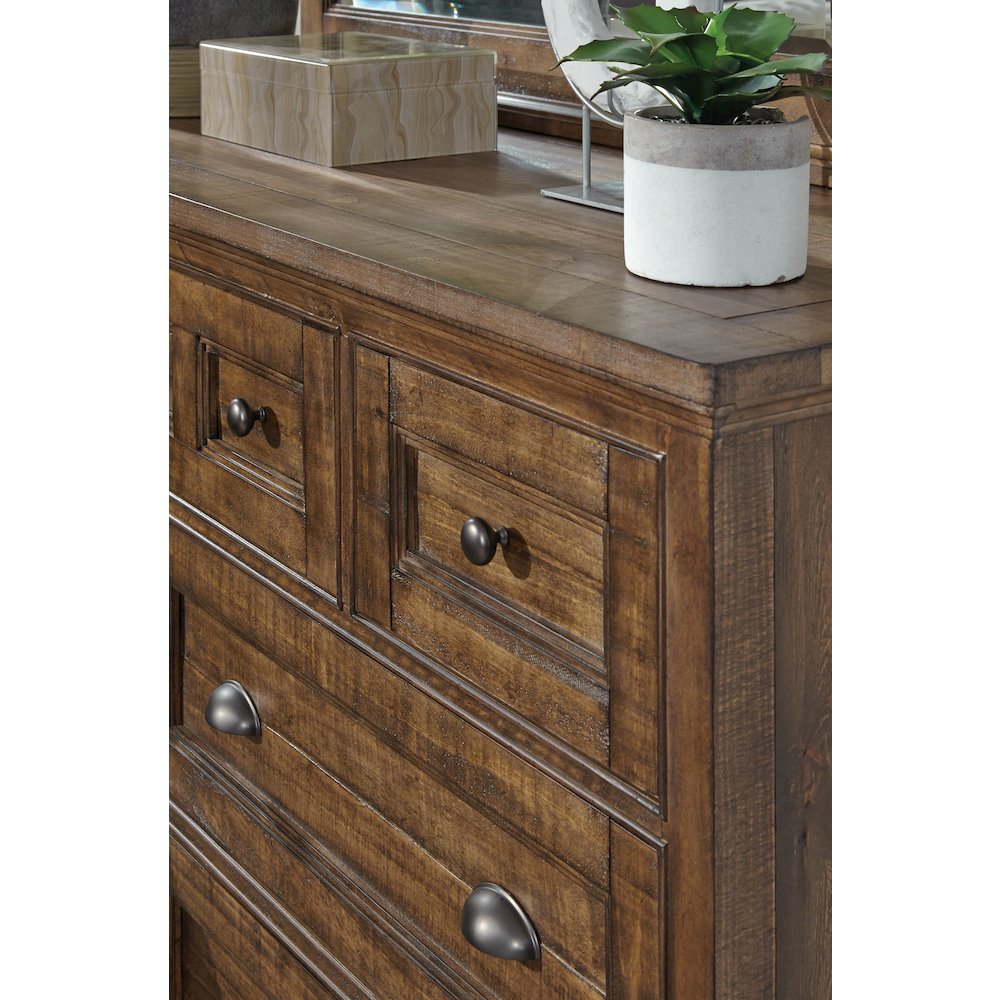 Bay Creek Toasted Nutmeg Drawer Dresser With Landscape Mirror
