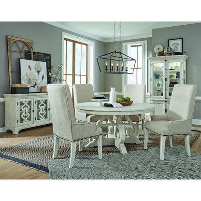Bronwyn Alabaster And Toasted Nutmeg Upholstered Host Chair Two Pack